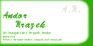 andor mrazek business card